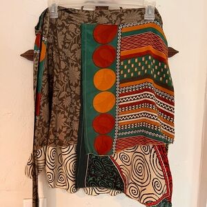 Mini Sari wrap skirt, reversable XL